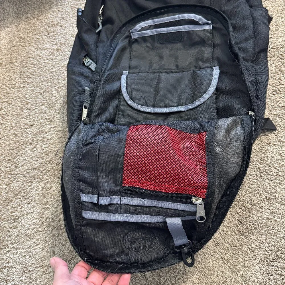 Jansport Airlift Backpack Multiple Zippers Large Black Hiking Outdoor Computer